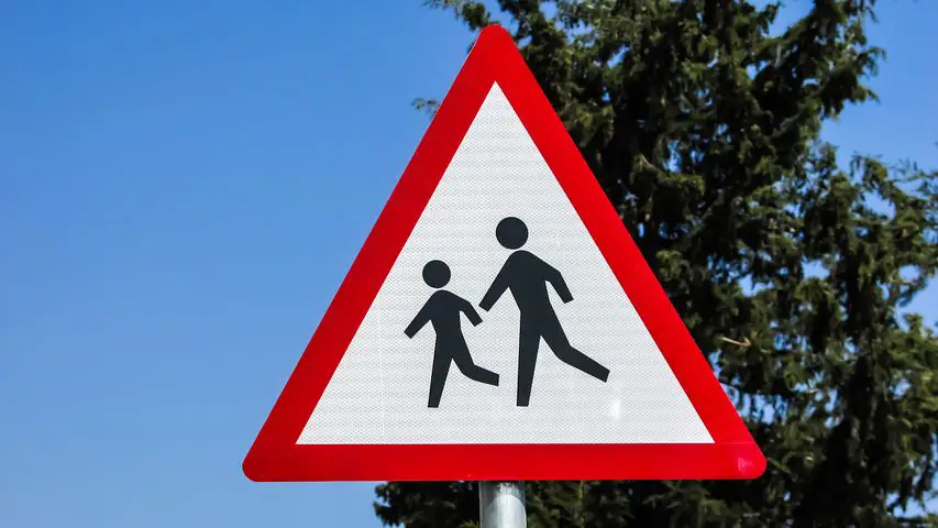 A school crossing sign