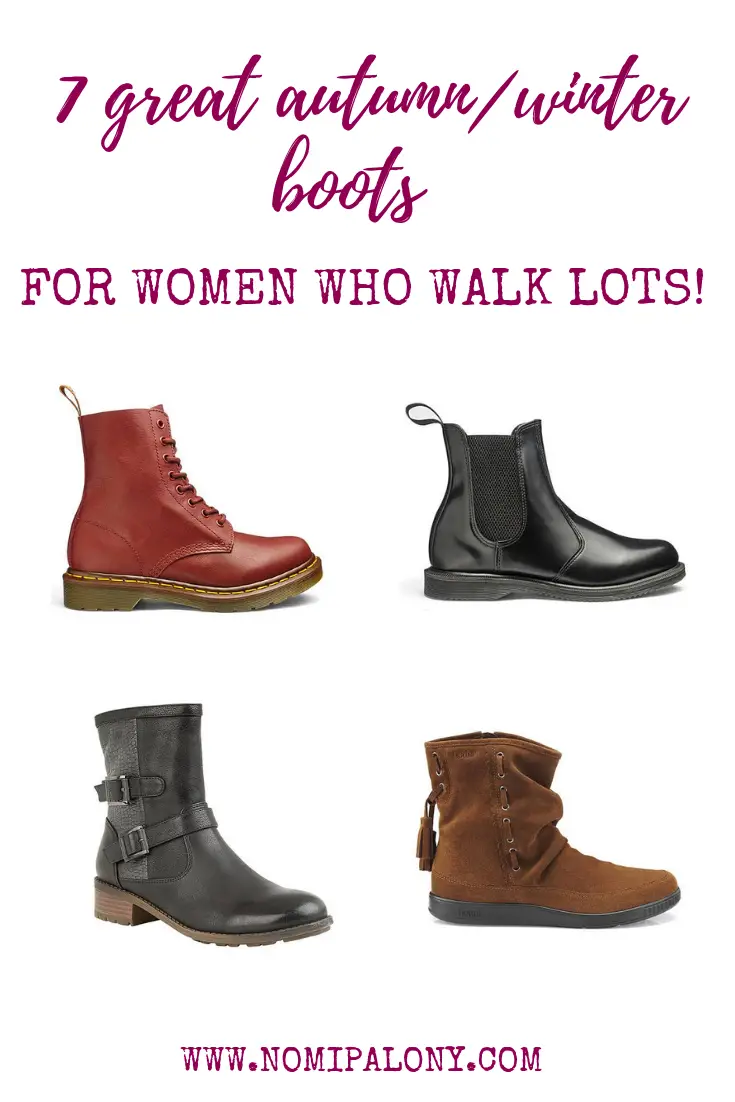 7 great autumn/winter boots for women who walk lots. Some excellent options for the school run or your walking commute here!