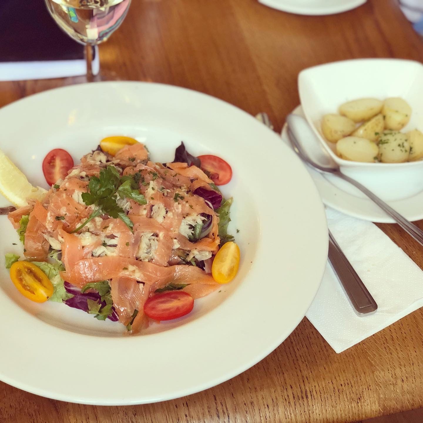 The Rose and Crown, seafood salad. 