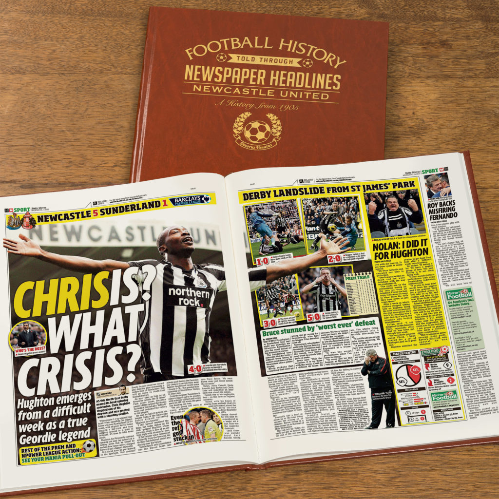 Inspiration for Christmas gifts for children - 10 things under £50 that I’m getting my 8 year old son and 5 year old daughter for Christmas this year. Personalised Newcastle United football book.