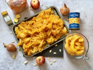 One pot pumpkin soup with apple, lentils and chickpeas - pumpkin guts