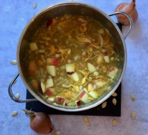 One pot pumpkin soup with apple, lentils and chickpeas - pre-blended soup