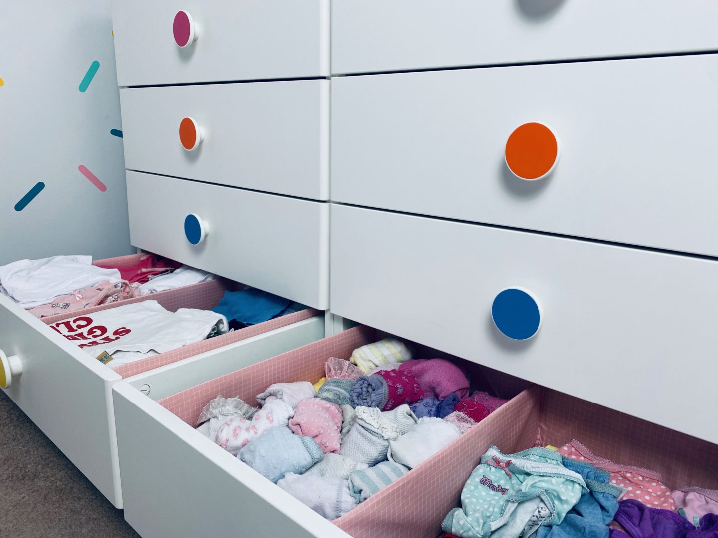 AD: Taking back control of mornings for only £51.75 with IKEA organisation hacks. Kid's drawer post organisation. 