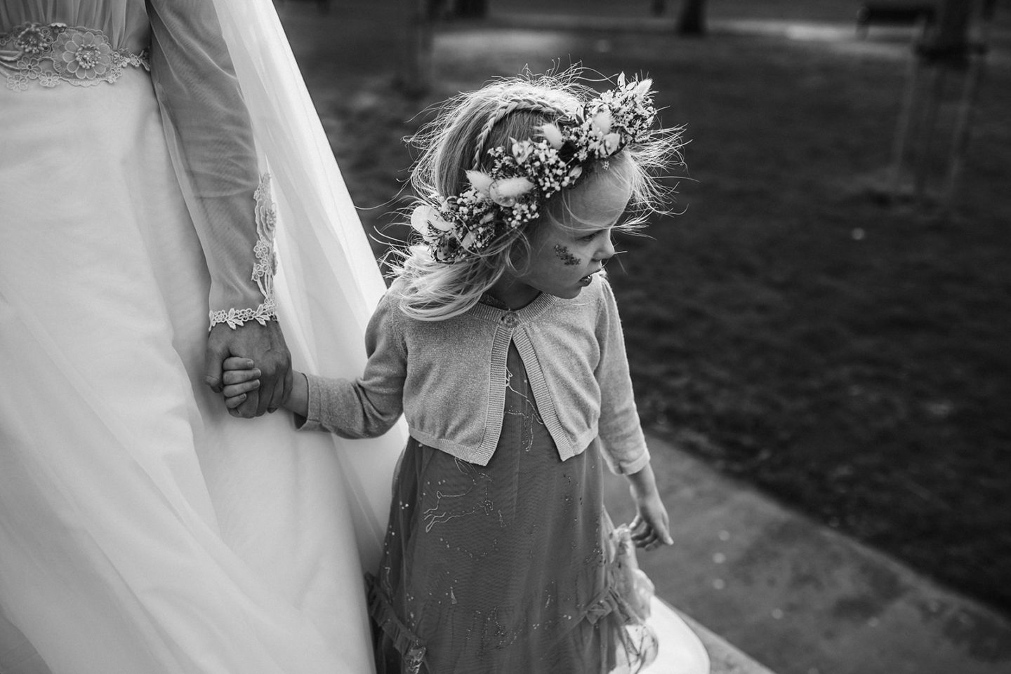 Letters to Lena - on your 5th birthday: Nyomi and Lena holding hands on mother's wedding day