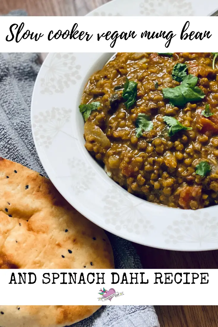 A slow cooker vegan mung bean and spinach dahl recipe that contains 3 of your 5 a day and 15g of protein that you can make for roughly £3. 