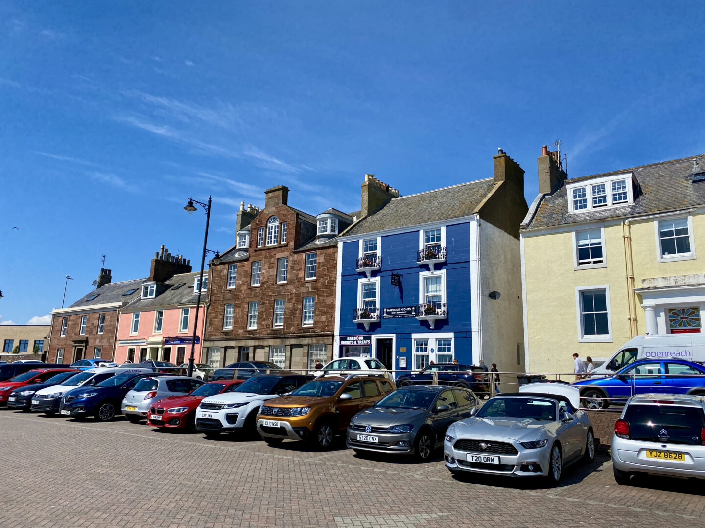 The shop fronts at Arbroath Harbour