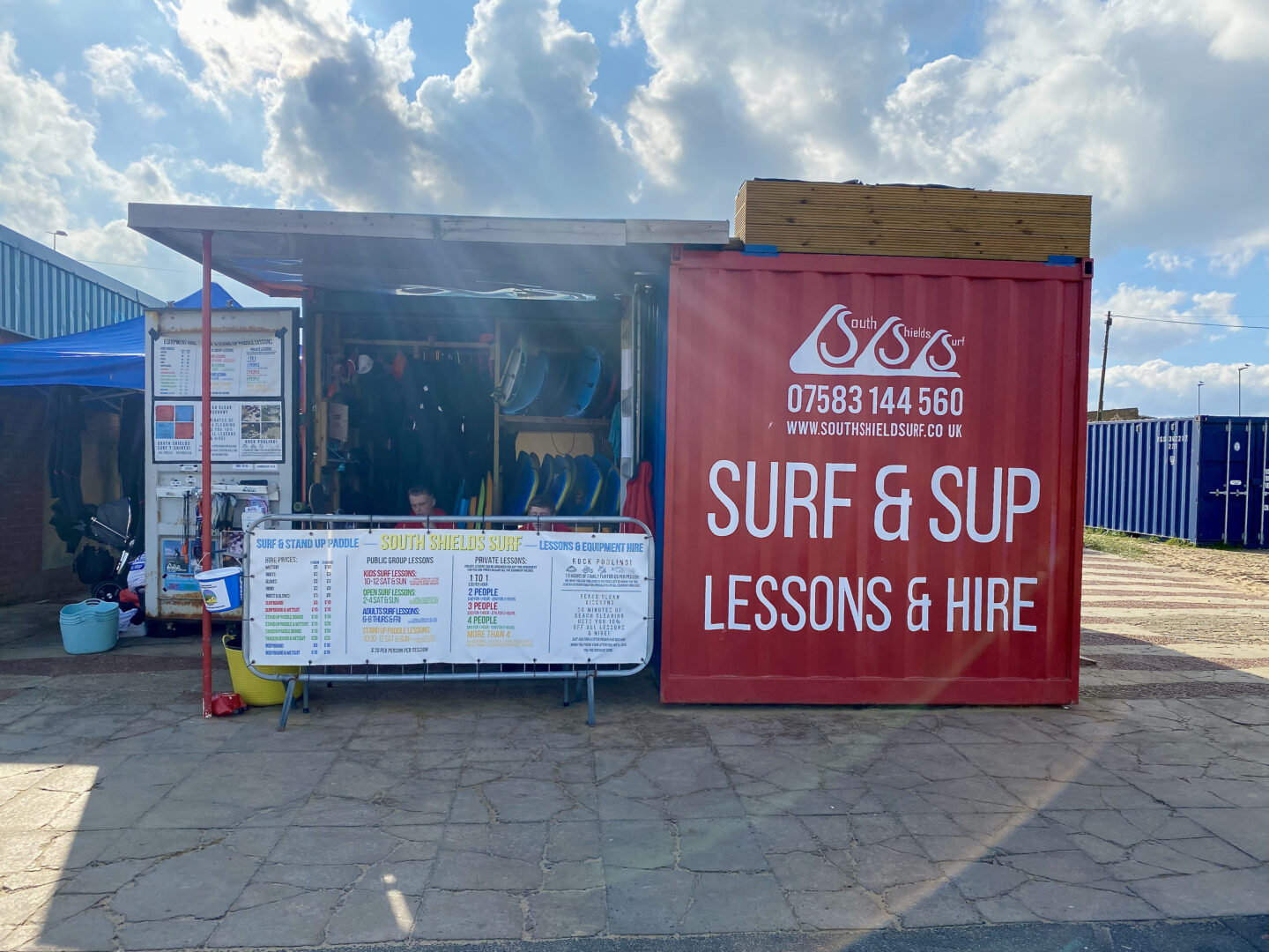 South Shields Surf shipping container stall 