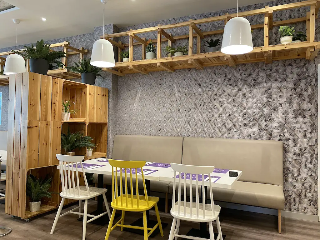 Table and chairs at a restaurant