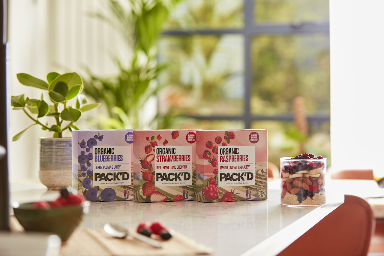 Pack'd smoothie freezer packs - organic blueberries, strawberries and raspberries