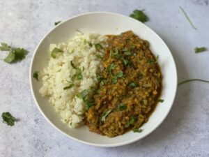 One pot mung bean dal with sweet potato and lime