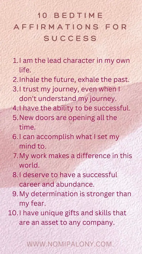 10 bedtime affirmations for success 