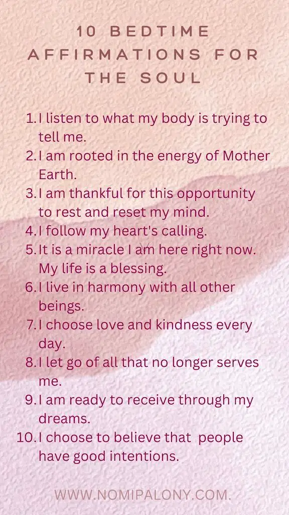 10 bedtime affirmations for the soul