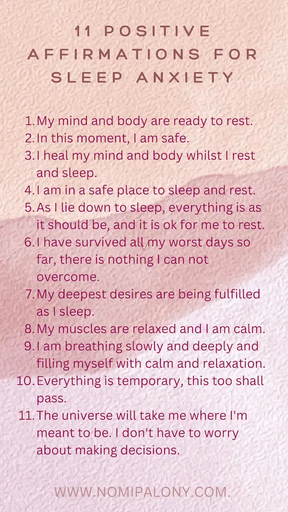 11 positive affirmations for sleep anxiety