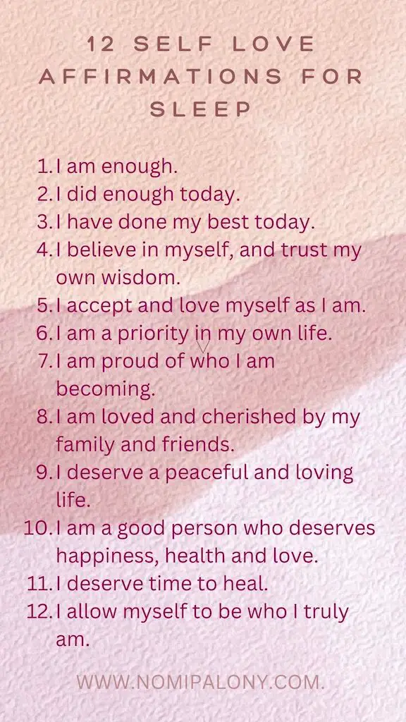 12 self love affirmations for sleep