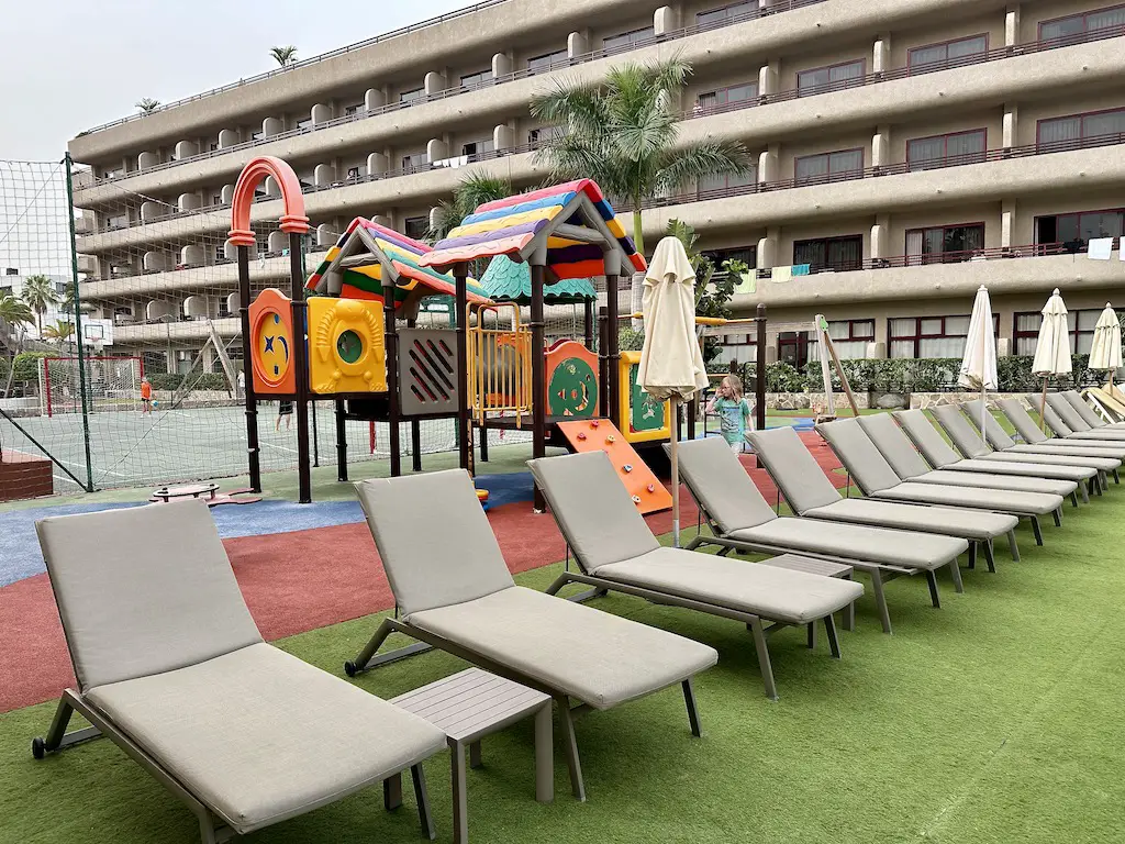 A small children's playground at the GF Fanabe. 